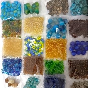 Turquoise Lampwork Lapis Glass Seed Beads Blue Brown Semi-precious Stone Jewelry